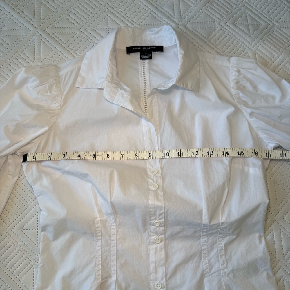 French Connection White Button Down Size Small - image 7
